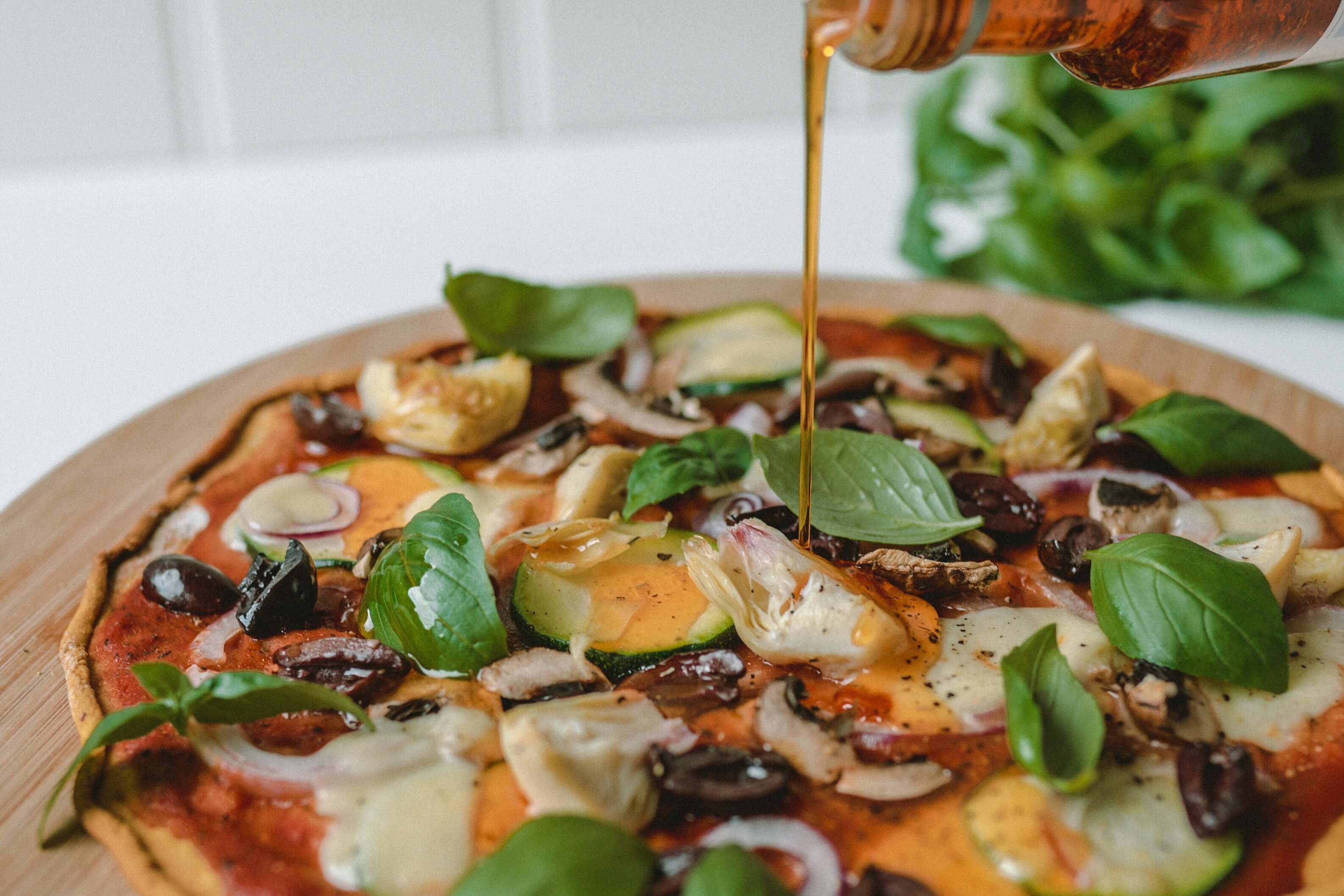 Süßkartoffelpizza mit BIO PLANETE Ölkomposition für Pizza & Pasta